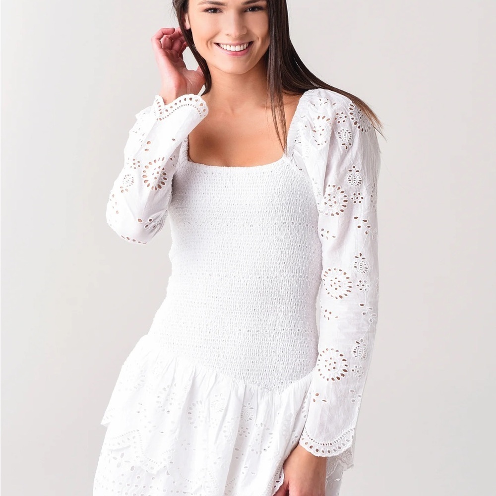 Loveshackfancy- Cedria Eyelet Mini Dress